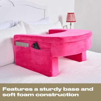 OHS Gaming Pillow for Sitting in Bed Sofa Floor, Armrest Laptop Cushion Tray for Lap Portable Lightweight Soft Foam Reading Pillow Lap Desk Cushion with side Pockets  Available in 3 colors